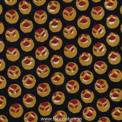 Mustard Cotton Discharge Printed Fabric