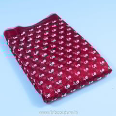 Red Modal Chanderi Embroidered Fabric