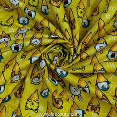 Quirky Cotton Cambric Digital Printed Fabrics