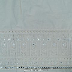 White Dyeable Cotton Embroidered Fabric