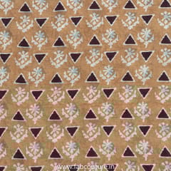 Mustard Muslin Digital Printed Fabric
