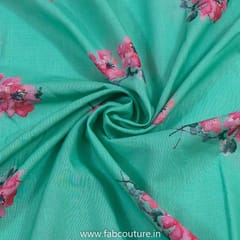 Seagreen Linen Cotton Digital Printed Fabric