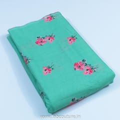 Seagreen Linen Cotton Digital Printed Fabric