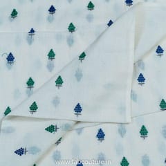 White Mal Cotton Embroidered Fabric