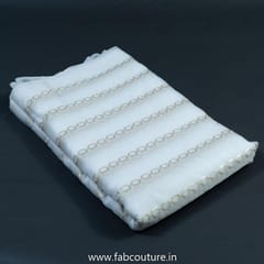 White Organza Embroidered Fabric