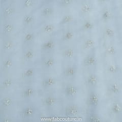 White Organza Embroidered Fabric