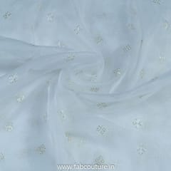 White Organza Embroidered Fabric