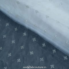 White Organza Embroidered Fabric