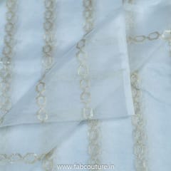 White Organza Embroidered Fabric