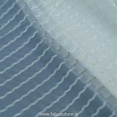 White Dyeable Georgette Embroidered Fabric