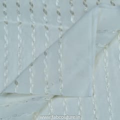 White Dyeable Georgette Embroidered Fabric