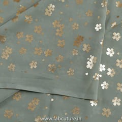 Sage Grey ColourGeorgette Foil Printed Fabric