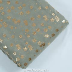 Sage Grey ColourGeorgette Foil Printed Fabric