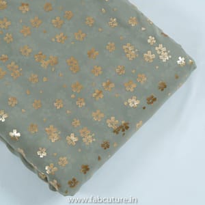 Sage Grey ColourGeorgette Foil Printed Fabric