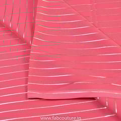 Gajree Colour Poly Georgette Foil Stripes Printed Fabric