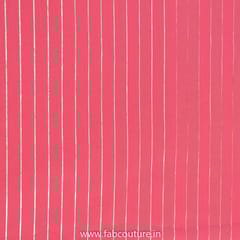 Gajree Colour Poly Georgette Foil Stripes Printed Fabric
