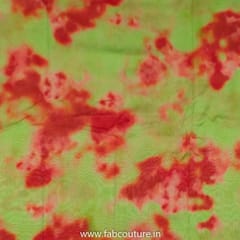 Green Colour Chanderi Silk Tie Dye Digital Printed Fabric
