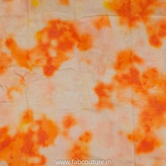 Peach Colour Chanderi Silk Tie Dye Digital Printed Fabric