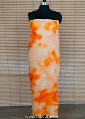 Peach Colour Chanderi Silk Tie Dye Digital Printed Fabric