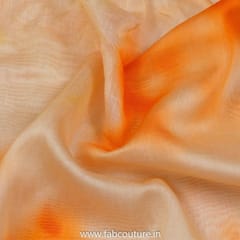 Peach Colour Chanderi Silk Tie Dye Digital Printed Fabric