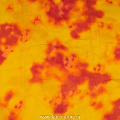 Yellow Colour Chanderi Silk Tie Dye Digital Printed Fabric