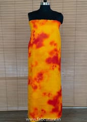 Yellow Colour Chanderi Silk Tie Dye Digital Printed Fabric