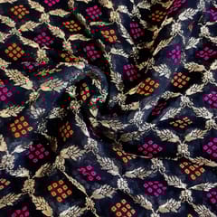 Black Georgette Jacquard Jaal fabric