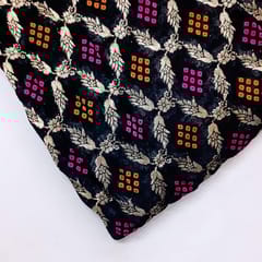 Black Georgette Jacquard Jaal fabric