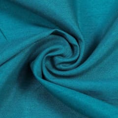 Teal Green Colour Polyester Raw silk fabric