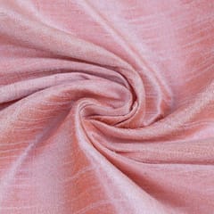 Peach Colour Polyester Raw silk fabric