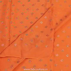 Orange Colour Chinon Chiffon Heat Set fabric