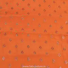 Orange Colour Chinon Chiffon Heat Set fabric