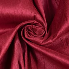 Maroon Colour Polyester Raw silk fabric