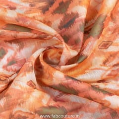 Green Colour Chanderi Digital Printed Fabric