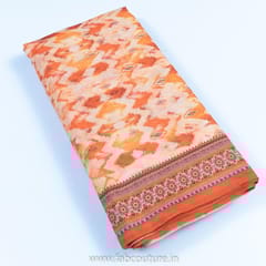Orange Colour Chanderi Digital Printed Fabric