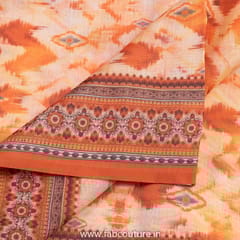 Orange Colour Chanderi Digital Printed Fabric
