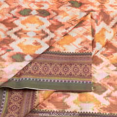 Green Colour Chanderi Digital Printed Fabric