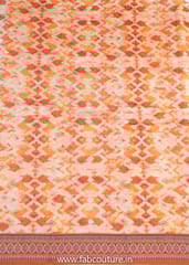 Orange Colour Chanderi Digital Printed Fabric