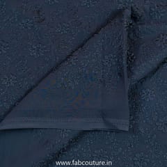 Black Colour Georgette Lakhnavi Embroidered Fabric