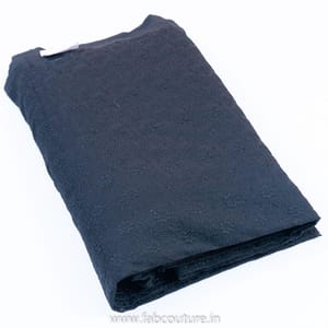 Black Colour Georgette Lakhnavi Embroidered Fabric