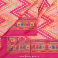 Gajree Colour Chanderi Digital Printed Fabric