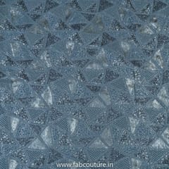 Grey Colour Poly Georgette Embroidered Fabric