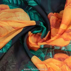 Black Tabby Silk Digital Printed Fabric