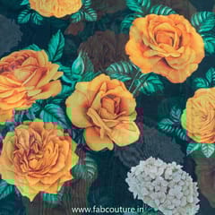 Black Tabby Silk Digital Printed Fabric