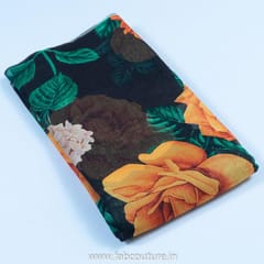 Black Tabby Silk Digital Printed Fabric