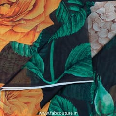 Black Tabby Silk Digital Printed Fabric