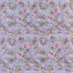 Light Pink Poly Organza Print With Embroidered Fabric