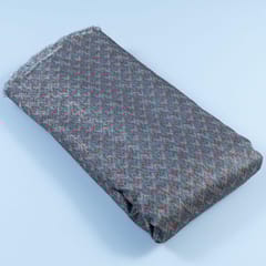 Blue Colour Chanderi Zari Digital Printed Fabric