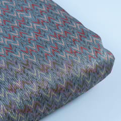 Blue Colour Chanderi Zari Digital Printed Fabric