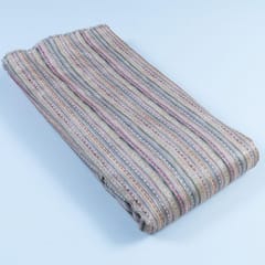 Beige Colour Chanderi Zari Digital Printed Fabric